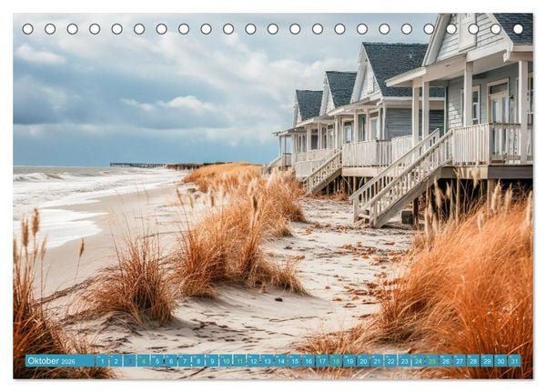 Produktbild: Wundersch&ouml;ne Strandh&auml;user (Tischkalender 2026 DIN A5 quer), CALVENDO Monatskalender