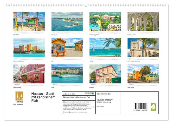 Produktbild: Nassau - Stadt mit karibischem Flair (hochwertiger Premium Wandkalender 2026 DIN A2 quer), Kunstdruck in Hochglanz