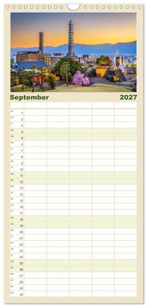 Produktbild: Familienplaner 2027 - Japan - Im Land der aufgehenden Sonne. mit 5 Spalten (Wandkalender, 21 x 45 cm) CALVENDO