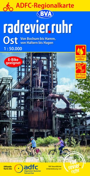 Produktbild: ADFC-Regionalkarte radrevier.ruhr Ost, 1:50.000, mit Tagestourenvorschlägen, reiß- und wetterfest, E-Bike-geeignet, GPS-Tracks Download