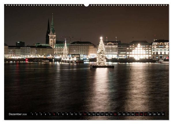 Produktbild: Mein Hamburg - Am sch&ouml;nsten bei Nacht (hochwertiger Premium Wandkalender 2026 DIN A2 quer), Kunstdruck in Hochglanz