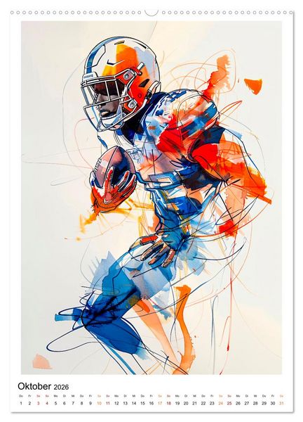 Produktbild: American Football - tolle Momente (Wandkalender 2026 DIN A2 hoch), CALVENDO Monatskalender