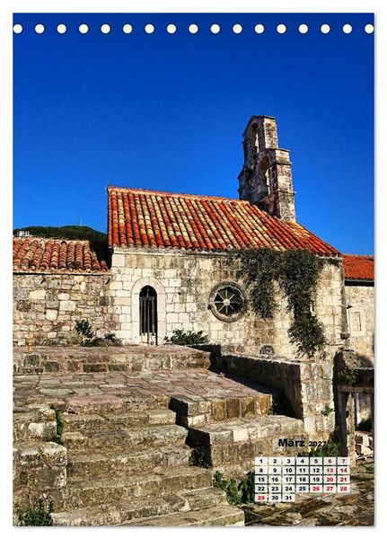 Produktbild: Kirchen rund um die Bucht von Kotor und in Budva (Tischkalender 2027 DIN A5 hoch), CALVENDO Monatskalender