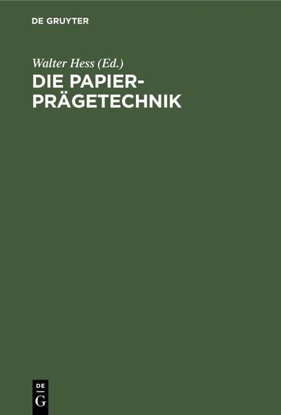 Produktbild: Die Papier-Pr&auml;getechnik
