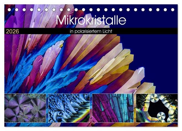 Produktbild: Mikrokristalle in polarisiertem Licht (Tischkalender 2026 DIN A5 quer), CALVENDO Monatskalender