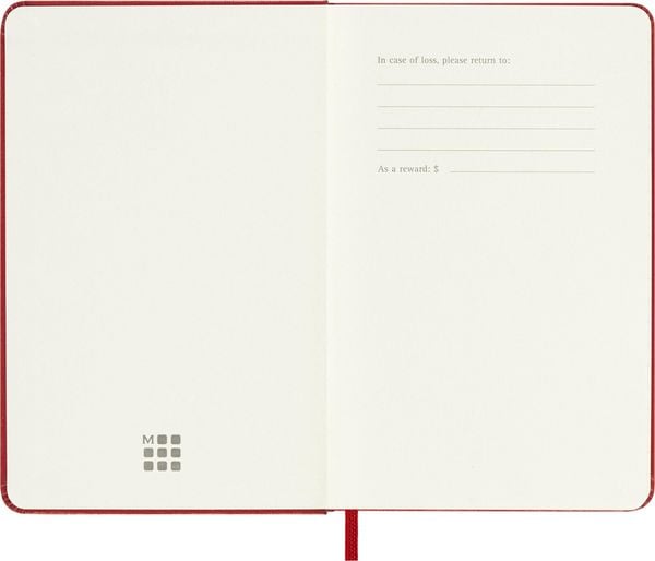 Produktbild: Moleskine 12 Monate Wochen Notizkalender 2027, Pocket/A6, 1 Wo = 1 Seite, rechts linierte Seite, Fester Einband, Scharlachrot