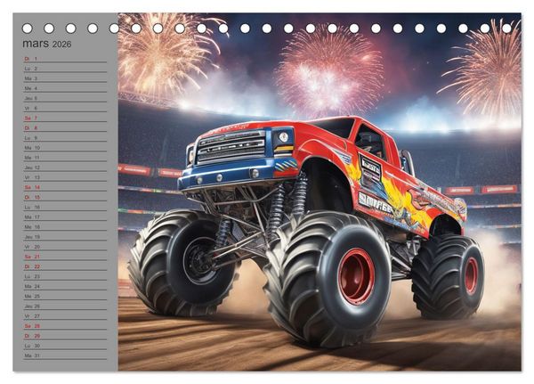 Produktbild: Monster trucks La confrontation ultime (Calendrier de bureau 2026 DIN A5 vertical), CALVENDO calendrier mensuel