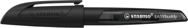 Produktbild: STABILO Schulf&uuml;ller mit Linksh&auml;nder-Feder L -   EASYbuddy Twilight Sky in schwarz/schwarz - Schreibfarbe blau (l&ouml;schbar) - Einzelstift - inkl. Patrone