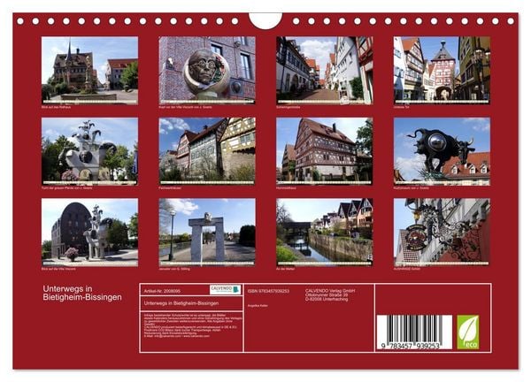 Produktbild: Unterwegs in Bietigheim-Bissingen (Wandkalender 2026 DIN A4 quer), CALVENDO Monatskalender