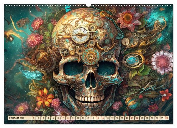 Produktbild: Floraler Steampunk (hochwertiger Premium Wandkalender 2026 DIN A2 quer), Kunstdruck in Hochglanz