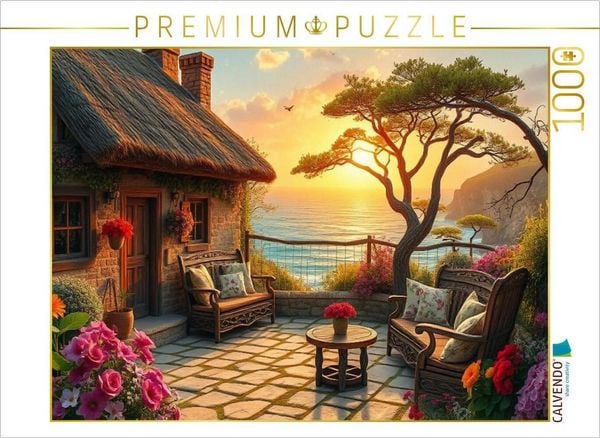 Produktbild: CALVENDO Puzzle Sonnenuntergang am Meer | 1000 Teile Lege-Gr&ouml;&szlig;e 64x48cm Foto-Puzzle f&uuml;r gl&uuml;ckliche Stunden