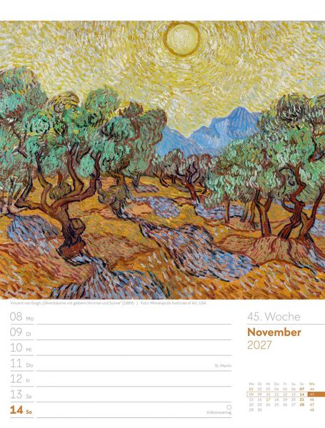 Produktbild: Kunstwelt Wochenplaner Kalender 2027 | Impressionismus und Klassische Moderne