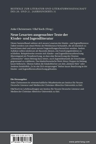Produktbild: Neue Lesarten ausgesuchter Texte der Kinder- und Jugendliteratur