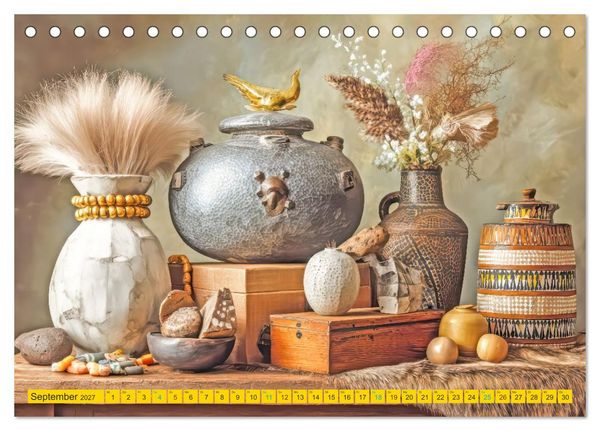 Produktbild: Afrikanische Stillleben - Der afrikanischen Kunst nachempfunden (Tischkalender 2027 DIN A5 quer), CALVENDO Monatskalender