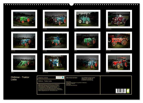 Produktbild: Oldtimer - Traktor Liebe (Wandkalender 2026 DIN A2 quer), CALVENDO Monatskalender