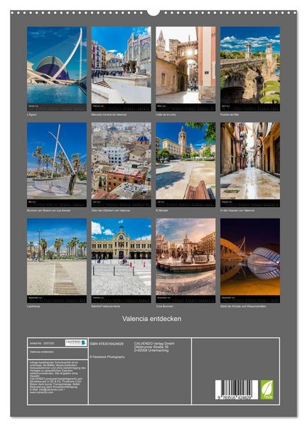 Produktbild: Valencia entdecken (hochwertiger Premium Wandkalender 2026 DIN A2 hoch), Kunstdruck in Hochglanz