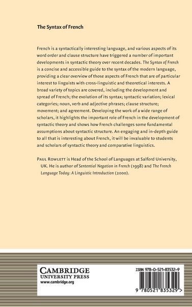 Produktbild: The Syntax of French