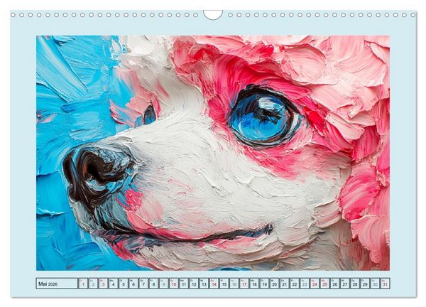 Produktbild: Hunde Paintings. Moderne Portraits in &Ouml;loptik (Wandkalender 2026 DIN A3 quer), CALVENDO Monatskalender