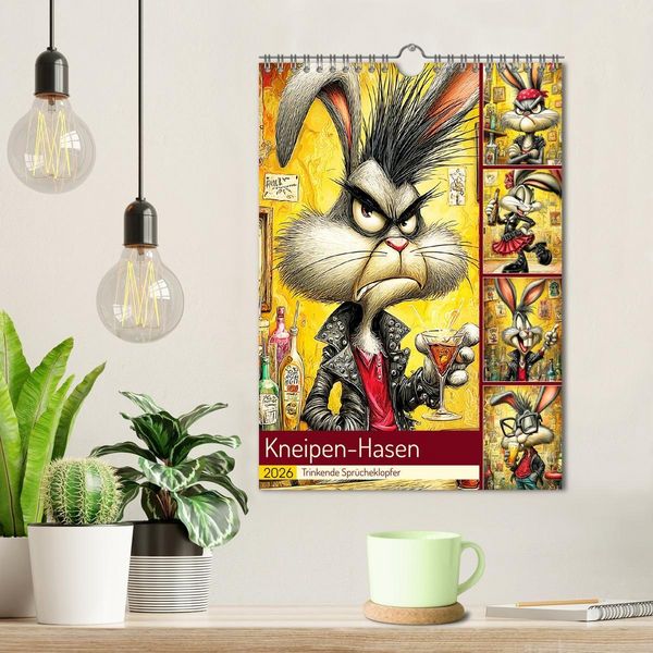 Produktbild: Kneipen-Hasen. Trinkende Spr&uuml;cheklopfer (Wandkalender 2026 DIN A4 hoch), CALVENDO Monatskalender
