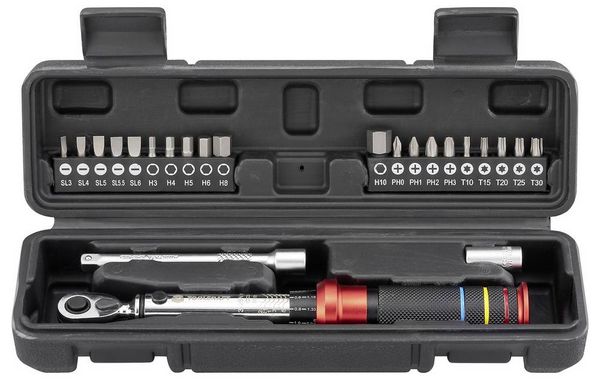 Produktbild: TOOLCRAFT 23stk. TO-10332102 Drehmomentschl&uuml;ssel-Set 1/4\" (6.3 mm) 3 - 25 Nm