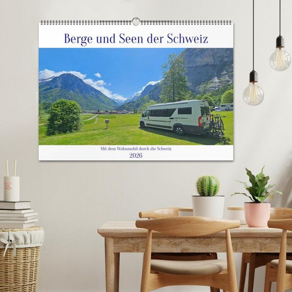 Produktbild: Berge und Seen der Schweiz - Mit dem Wohnmobil durch die Schweiz (Wandkalender 2026 DIN A2 quer), CALVENDO Monatskalender