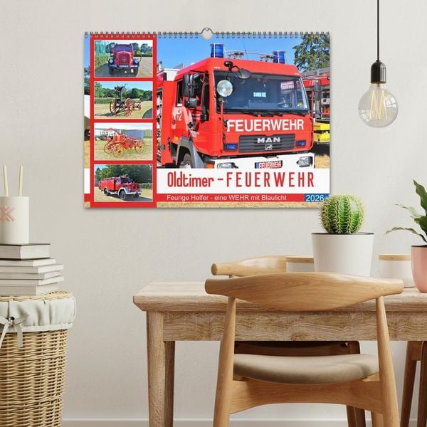 Produktbild: Oldtimer-FEUERWEHR (Wandkalender 2026 DIN A3 quer), CALVENDO Monatskalender