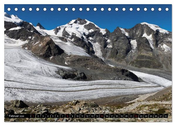Produktbild: Fantastische Schweizer Bergwelt - Gipfel und Gletscher (Tischkalender 2026 DIN A5 quer), CALVENDO Monatskalender
