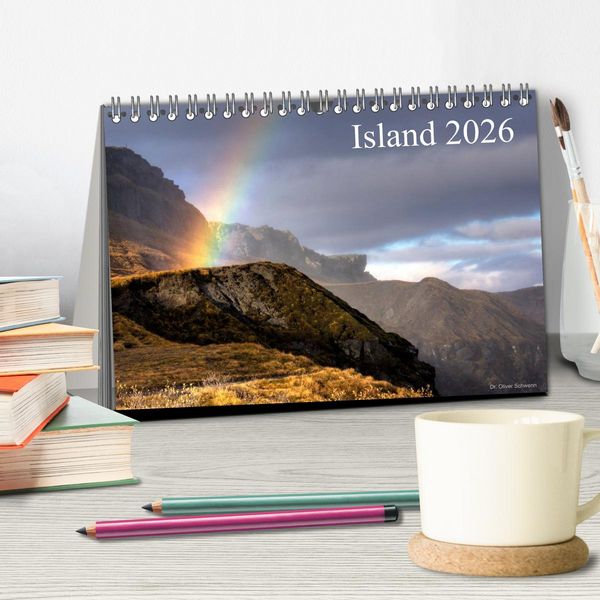Produktbild: Island 2026 (Tischkalender 2026 DIN A5 quer), CALVENDO Monatskalender