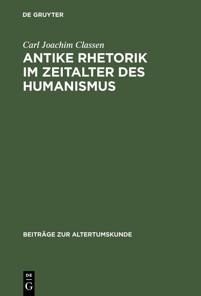 Produktbild: Antike Rhetorik im Zeitalter des Humanismus