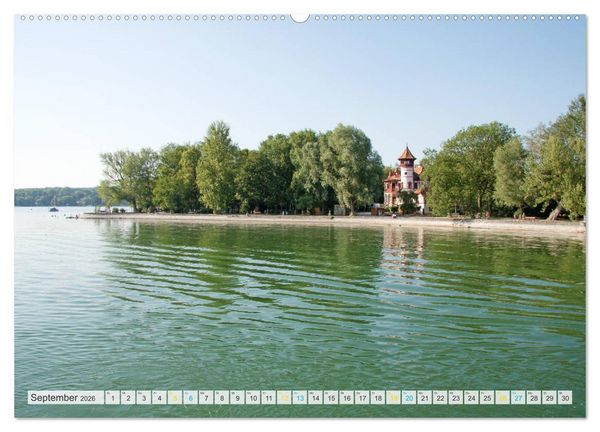 Produktbild: Vom Schiff aus gesehen - Mit dem Dampfer auf dem Ammersee (hochwertiger Premium Wandkalender 2026 DIN A2 quer), Kunstdruck in Hochglanz