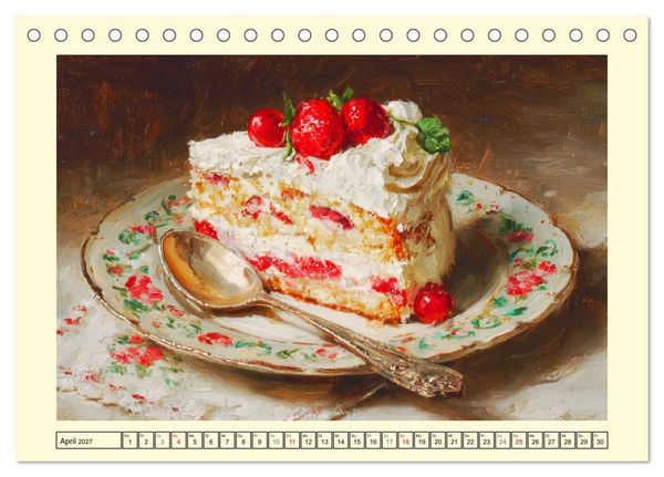 Produktbild: Pattiserie und Pinsel. Tortentr&auml;ume in kunstvoller &Ouml;loptik (Tischkalender 2027 DIN A5 quer), CALVENDO Monatskalender