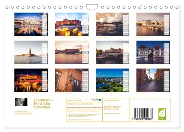 Produktbild: Stockholm - Nordische Sch&ouml;nheit (Wandkalender 2027 DIN A4 quer), CALVENDO Monatskalender