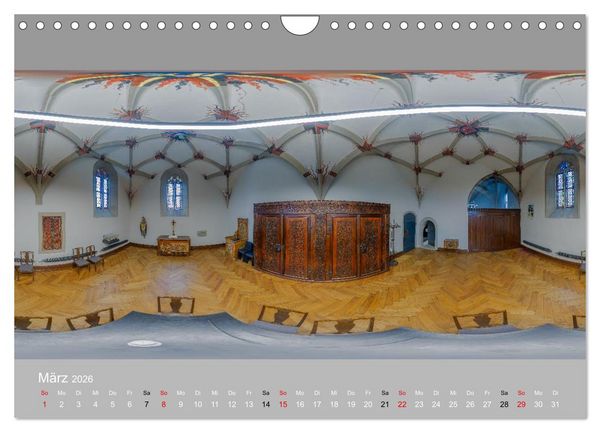 Produktbild: Backnang - Panoramablicke in die Stiftskirche (Wandkalender 2026 DIN A4 quer), CALVENDO Monatskalender