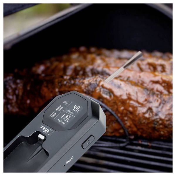 Produktbild: TFA Dostmann SMART BBQ K&Uuml;CHEN-CHEF 2 Gas, Grillwagen, Kugel, Kombi, Mobiler Gas-Grill, Smoker, Schwenk Grillthermometer Schwarz