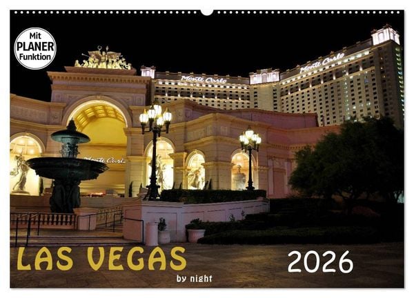 Produktbild: LAS VEGAS - by night (Wandkalender 2026 DIN A2 quer), CALVENDO Monatskalender