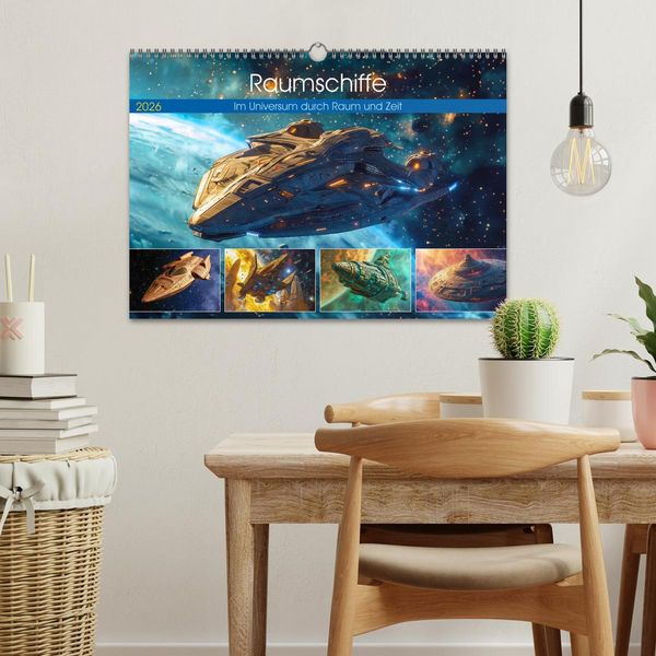 Produktbild: Raumschiffe - Im Universum durch Raum und Zeit (Wandkalender 2026 DIN A3 quer), CALVENDO Monatskalender