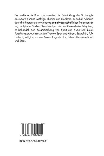 Produktbild: Soziologie des Sports