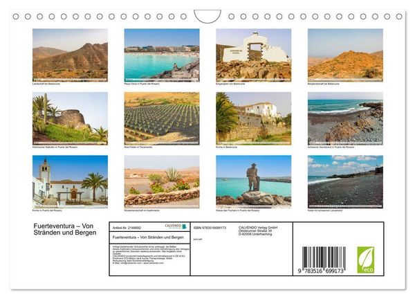 Produktbild: Fuerteventura &ndash; Von Str&auml;nden und Bergen (Wandkalender 2026 DIN A4 quer), CALVENDO Monatskalender