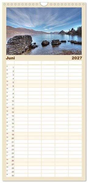 Produktbild: Familienplaner 2027 - Lago Maggiore mit 5 Spalten (Wandkalender, 21 x 45 cm) CALVENDO