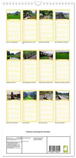 Produktbild: Familienplaner 2027 - Vietnams verborgenes Paradies mit 5 Spalten (Wandkalender, 21 x 45 cm) CALVENDO