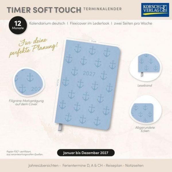 Produktbild: Timer Soft Touch hellblau 2027