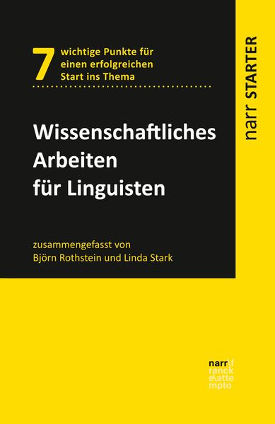 Produktbild: Wissenschaftliches Arbeiten f&uuml;r Linguisten