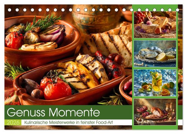Genuss Momente (Tischkalender 2026 DIN A5 quer), CALVENDO Monatskalender