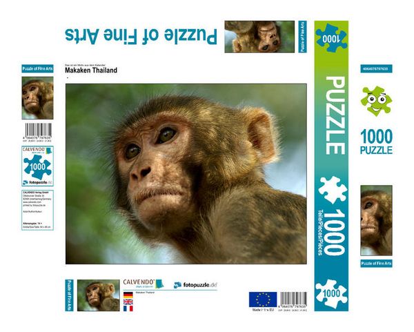 Produktbild: CALVENDO Puzzle Makaken Thailand 1000 Teile Lege-Gr&ouml;&szlig;e 640 x 480 cm Foto-Puzzle Bild von Erika M&uuml;ller