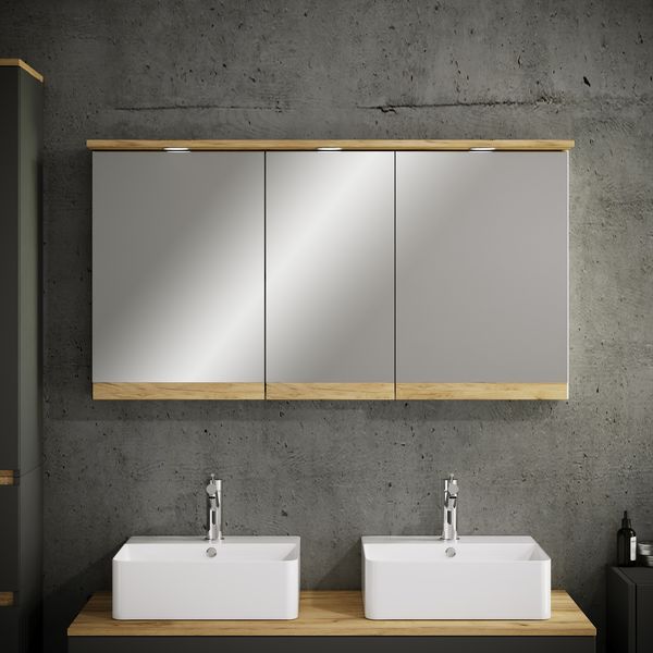 Produktbild: LED Bad Spiegelschrank Steckdose 59x110x23 Cosila
