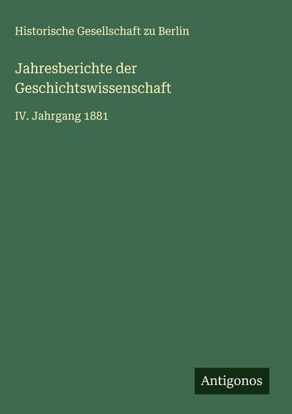 Produktbild: Jahresberichte der Geschichtswissenschaft