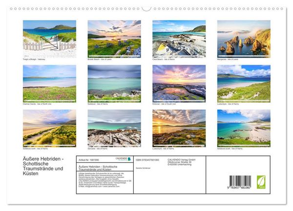 Produktbild: &Auml;u&szlig;ere Hebriden - Schottische Traumstr&auml;nde und K&uuml;sten (hochwertiger Premium Wandkalender 2026 DIN A2 quer), Kunstdruck in Hochglanz