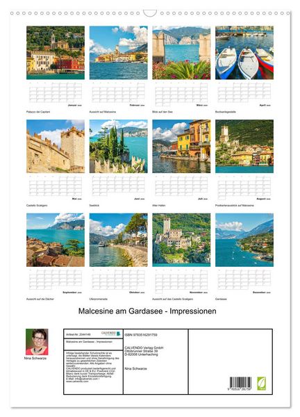 Produktbild: Malcesine am Gardasee - Impressionen (Wandkalender 2026 DIN A2 hoch), CALVENDO Monatskalender