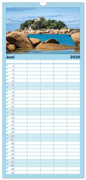 Produktbild: Familienplaner 2026 - Unterwegs in der Bretagne mit 5 Spalten (Wandkalender, 21 x 45 cm) CALVENDO