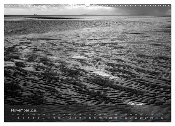 Produktbild: Seest&uuml;cke. Schwarzwei&szlig;e Nordseeimpressionen 2026 (hochwertiger Premium Wandkalender 2026 DIN A2 quer), Kunstdruck in Hochglanz